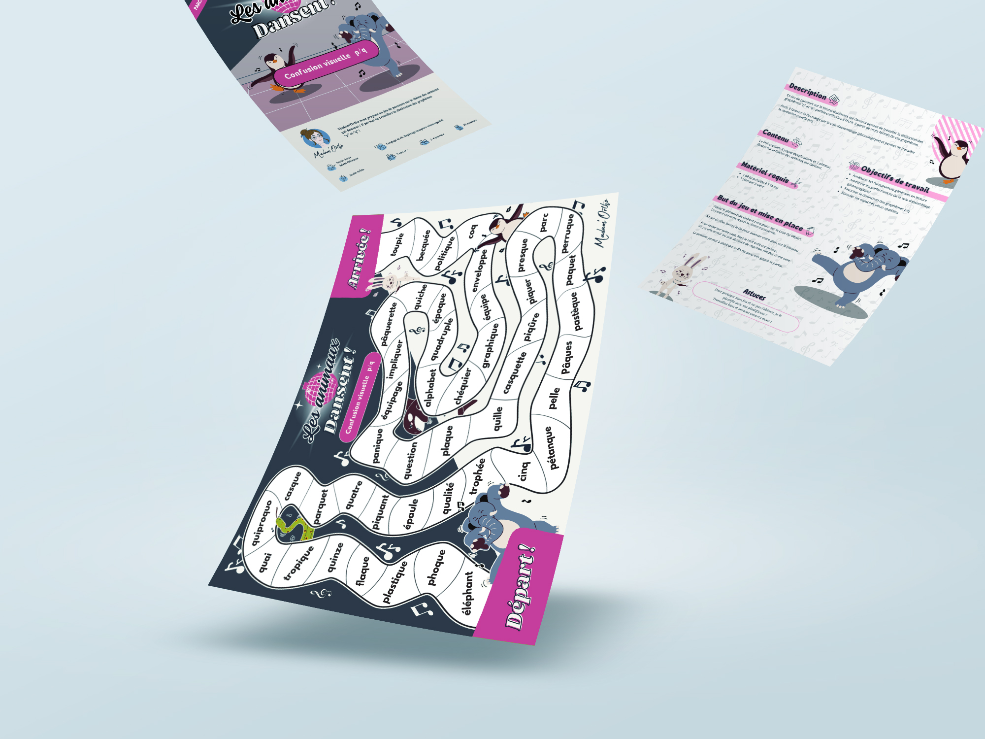 Les animaux dansent ! Confusion visuelle p/q - Parcours (PDF) – Image 2