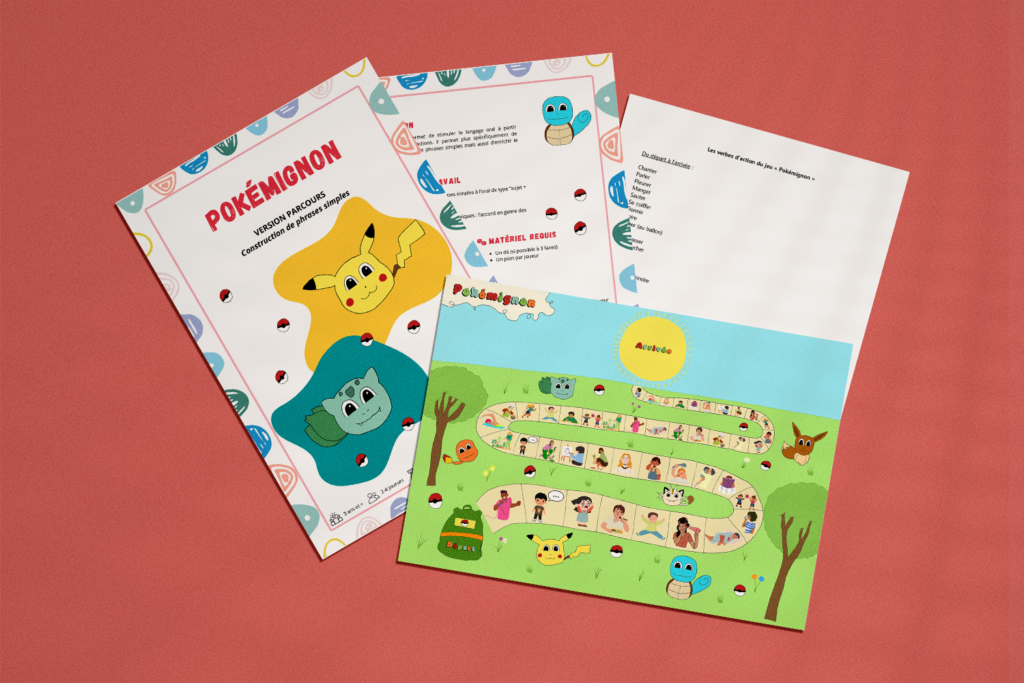 Boîte de Pokémignon : parcours de construction de phrases simples