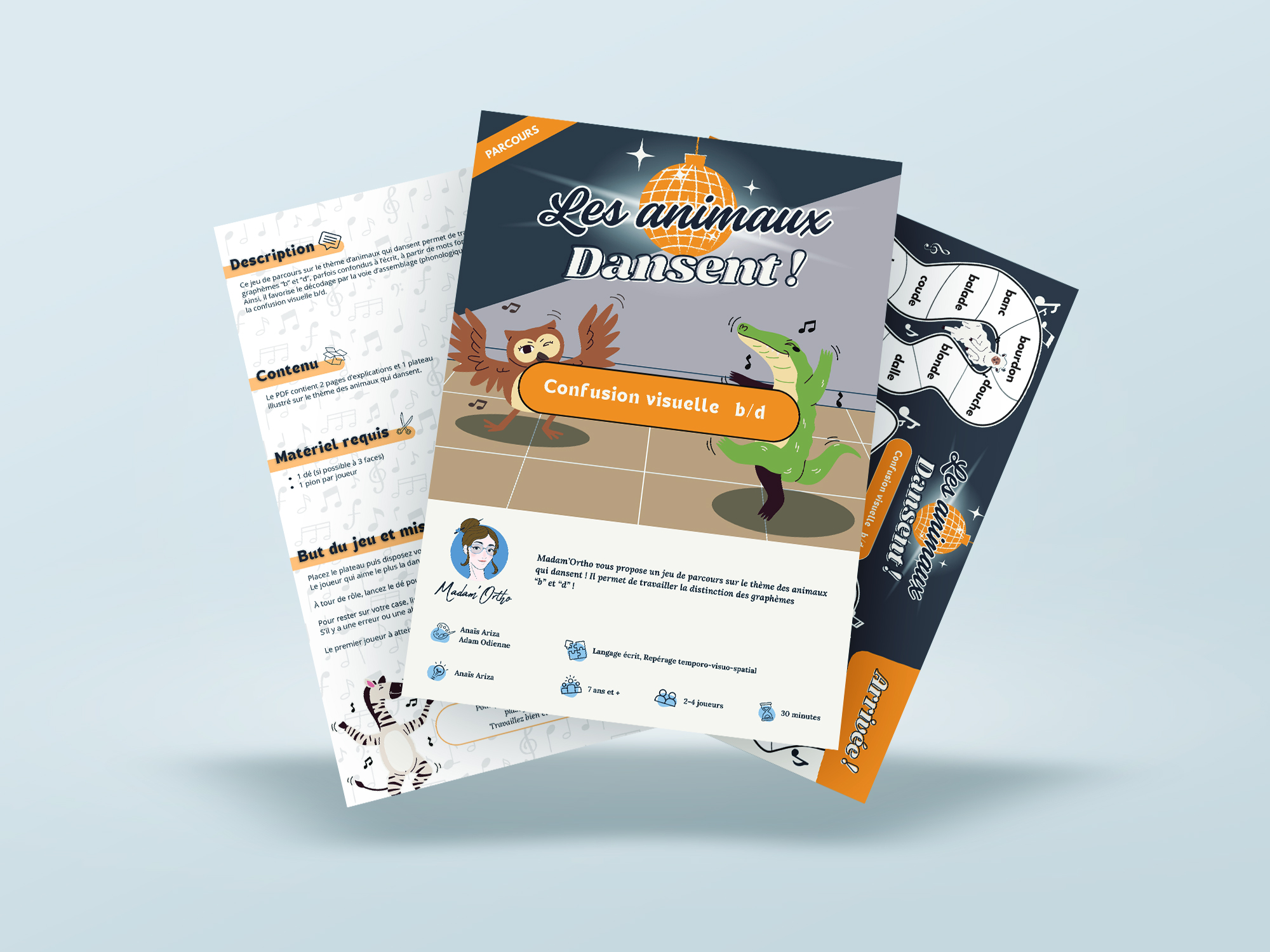 Les animaux dansent ! Confusion visuelle b/d - Parcours (PDF)