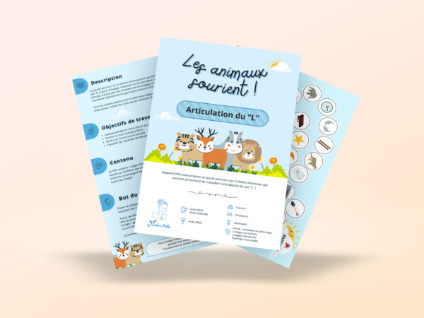 Les animaux sourient ! - Parcours - Articulation L (PDF à imprimer)