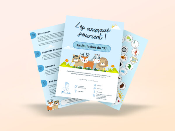 Les animaux sourient ! - Parcours - Articulation R (PDF à imprimer)